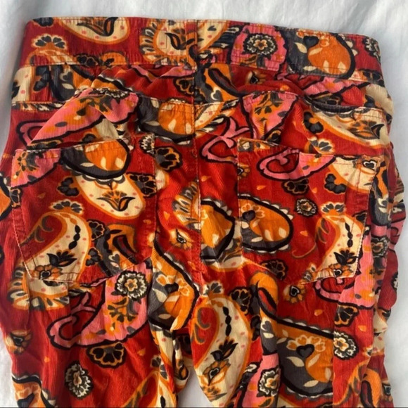 Anthropologie Pilcro And The Letterpress Serif Paisley Corduroy Pants 27 US 4 - Picture 11 of 12